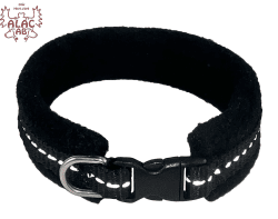 Valphalsband reflex 10mm fleecefoder svart