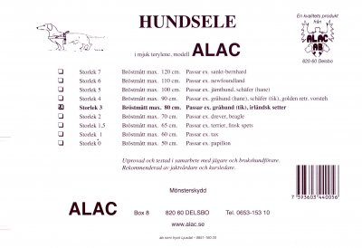 Zoom bild av spårsele alac