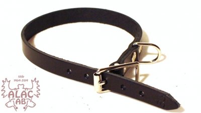 Läderhalsband 12mm svart
