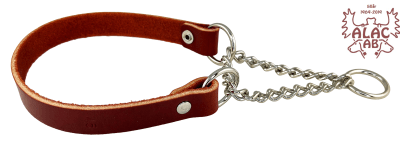 Zoom bild av Läderhalvstryp oxblod 18mm