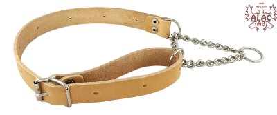 Zoom bild av Ställbart natur läderhalvstryp 25mm