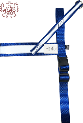 Zoom bild av Spårsele alac blå påsydd reflex