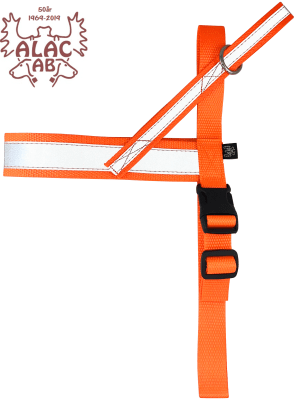 Zoom bild av Spårsele alac orange påsydd reflex