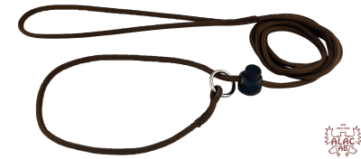 Zoom bild av Utställningskoppel med ring och stopp brun