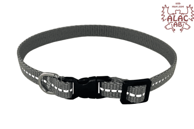 Zoom bild av Valphalsband med reflex grå